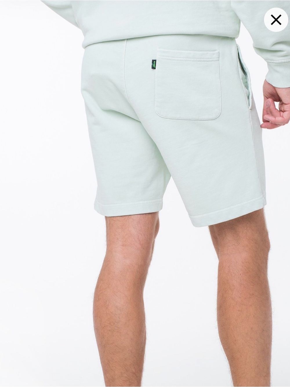 Levis Light Mint Green Red Tab Sweat Shorts